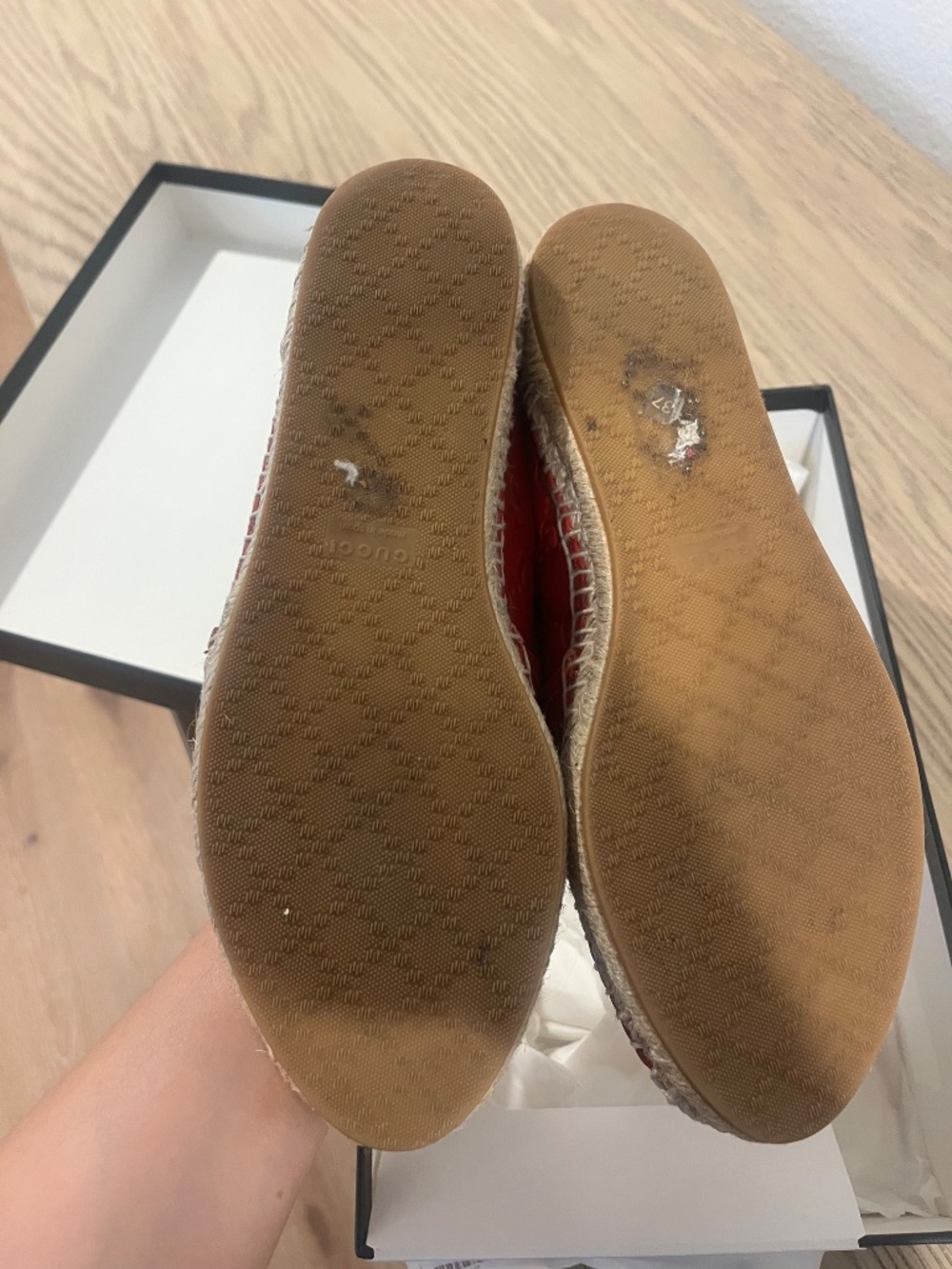 Gucci guccissima espradrille red leather sz 37 - Picture 4 of 7